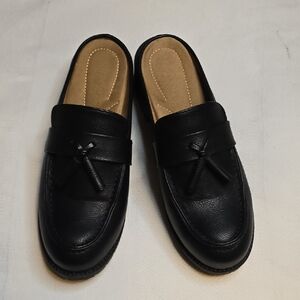 Womens Chunky Heel Clog Style Loafers
